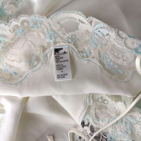 NWT Vintage Silk Maxi Dress | Satin Silk Lingerie Nightgown- White - Picture 7 of 7